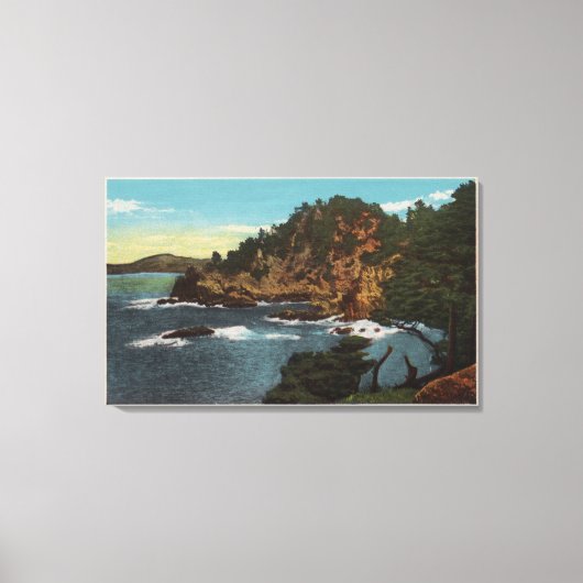 Carmel, CA - Rugged Coast on Point Lobos Canvas Afdruk (Voorkant)