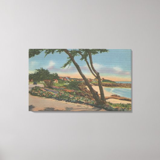 Carmel, CA - Startpunten langs het Uitzicht van de Canvas Afdruk (Voorkant)