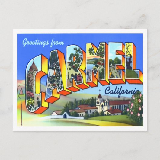 Carmel, California  Big Letters Briefkaart (Voorkant)