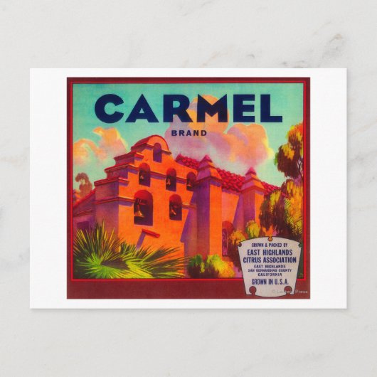 Carmel Oranje LabelEast Highlands, CA Briefkaart (Voorkant)