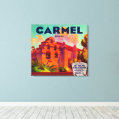 Carmel Oranje LabelEast Highlands, CA Canvas Afdruk (Insitu (Houten vloer))