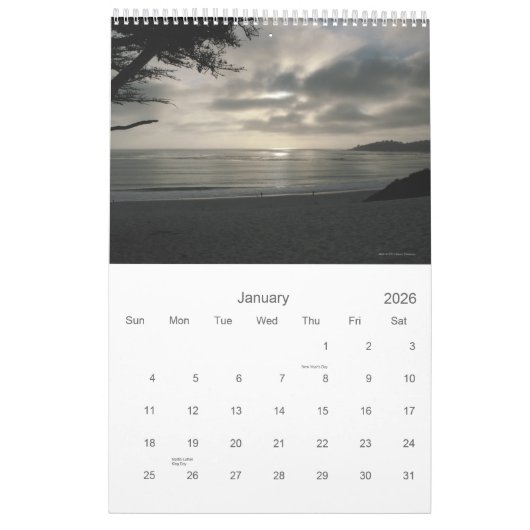 Carmel par le calendrier de la mer 2012 (Jan 2026)