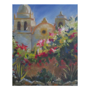 Carmel Spain Mission California Garden Perfect Poster