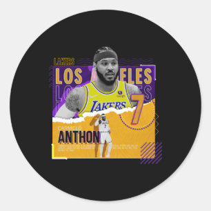 Carmelo-anthony-basketbal-papier-poster-lakers Ac Ronde Sticker