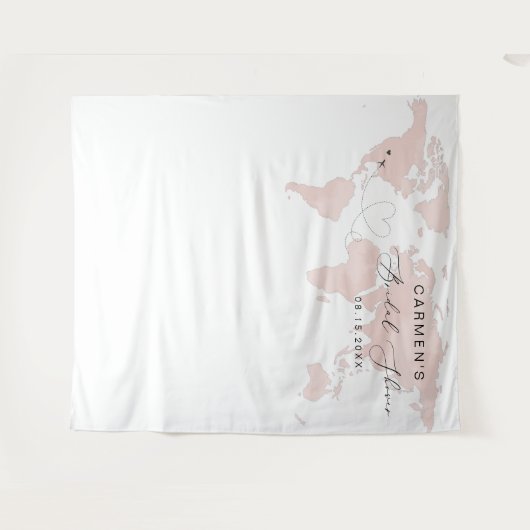 CARMEN Blush Map reisavontuur Vrijgezellenfeest Wandkleed (Voorkant (horizontaal))