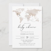 CARMEN Carte Beige Voyage Baby shower d'aventure (Devant)