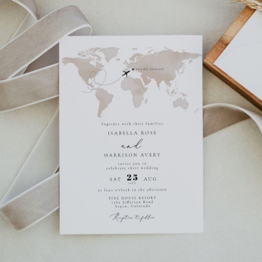 CARMEN Destination Aquarelle Carte Voyage Mariage 