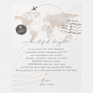 CARMEN Dochter Gepersonaliseerde Nota Brief Fleece Deken