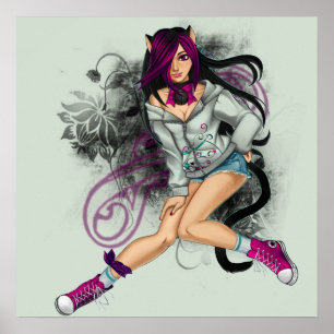 Carmen, het magische meisje van de kat poster