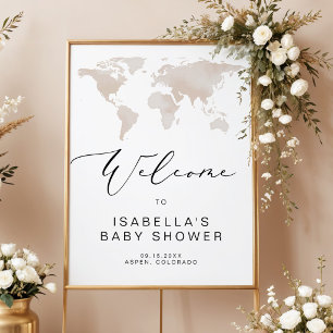 CARMEN Kaart Reis Avontuur Baby Shower Welkom Poster