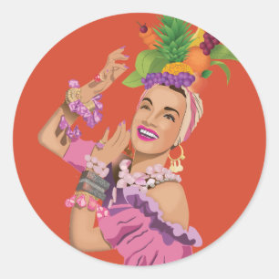 Carmen Miranda Ronde Sticker