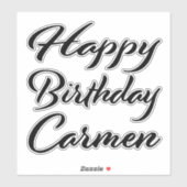 Carmen Name Vorname black Sticker Geburtstag (Vel)
