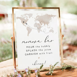 CARMEN Reizen Thema Baby shower Momosa Bar Teken Poster