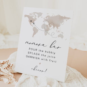 CARMEN Reizen Thema Baby shower Momosa Bar Teken Reclamebord Met Voetstuk