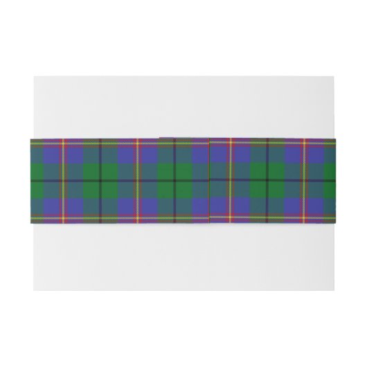 Carmichael Schotse Tartan Belly Band Uitnodigingen Wikkel (Achterkant Voorbeeld)