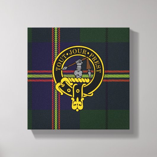 Carmichael Scottish Crest en Tartan Canvas print (Voorkant)