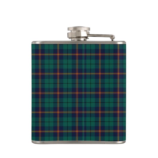Carmichael Tartan Donker Groen Plaid Monogram Heupfles (Achterkant)