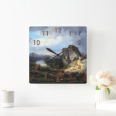 Carmiencke - Western landschap Beer Square Wall Cl Vierkante Klok (Huis)