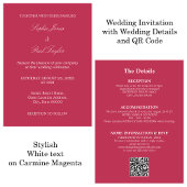 Carmine Magenta Mariage QR Code RSVP Invitation