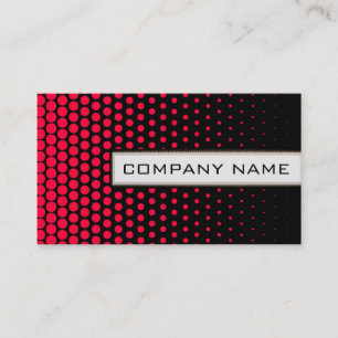 Carmine Red Polka Dot Elegant Modern Black Visitekaartje