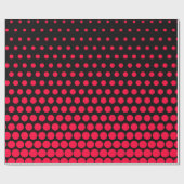 Carmine Red Polka Dot Modern Black Cadeaupapier (Vlak)