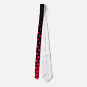 Carmine Red Polka Dot Modern Black Stropdas (Achterkant)