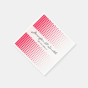 Carmine Red Polka Dot Modern White Servetten