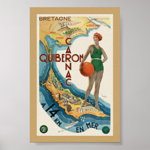 Carnac - Quiberon Frankrijk Vintage Poster 1930
