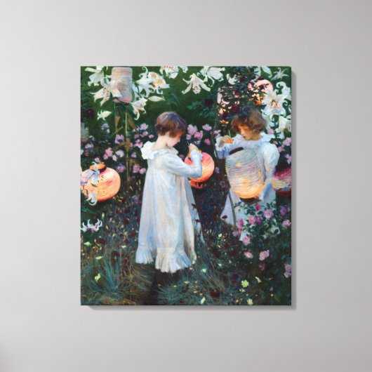 Carnance Lily Roos John Sargent Fine Art Canvas Afdruk (Voorkant)