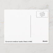 Carnarvon Castle Wales, carte postale vintage (Dos)