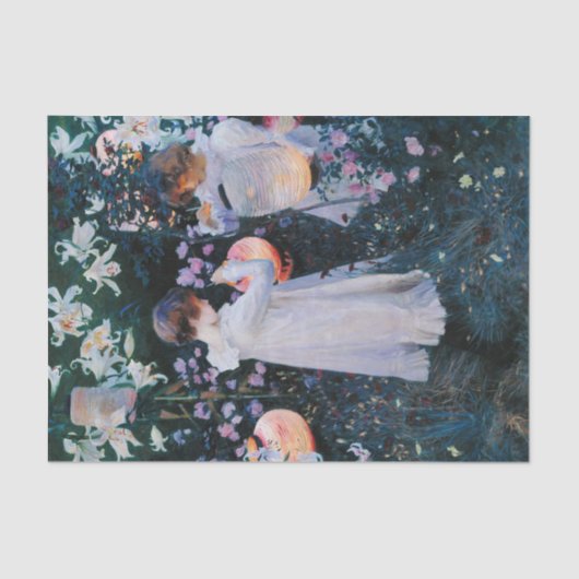 Carnatie, Lily, Lily, Rose by John Singer Sargent Tissuepapier (Voorkant)