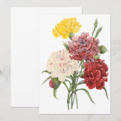 Carnaties Garden Flowers by Redoute Invitation (Voorkant / Achterkant)