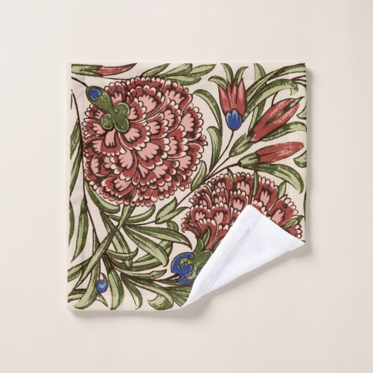 Carnation Carrelage Fleur Antique Art Rustique (Gant de toilette)