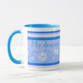 Carnation fleur bleu chère ami mug (Gauche)