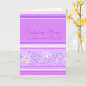 Carnation fleur violet rose carte d'anniversaire (Fleur jaune)