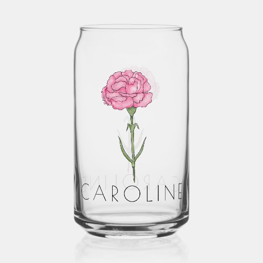 Carnation Janvier Fleur de naissance Nom personnal (Recto)