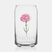 Carnation Janvier Fleur de naissance Nom personnal (Verso)