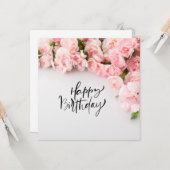 Carnation rose Flower joyeuse carte d'anniversaire (Devant/Arrière en situation)