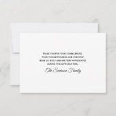 Carnation rouge Merci floral pour votre sympathie (Dos)