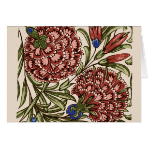 Carnation Tile Fleur Art antique