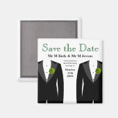 Carnation Verte Sauvegarder La Date Aimant Mariage (Recto/Verso)