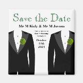 Carnation Verte Sauvegarder La Date Aimant Mariage (Devant)