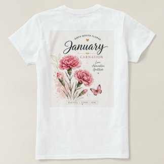 Carnation Vrouwen Flora Januari Geboortemaand Bloe T-shirt