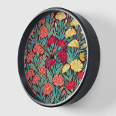 Carnations Abstraits Papillons Art Horloges (Angle)