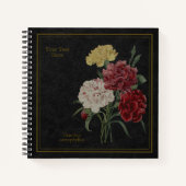 Carnations Black Notebook Notitieboek (Voorkant)