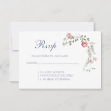 Carnations Wedding RSVP card