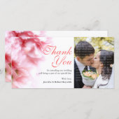 Carnatios roses Carte de remerciements photo perso (Devant / Derrière)