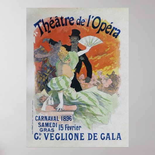 Carnaval, 1896 Affiche de l'opéra Vintage français (Devant)