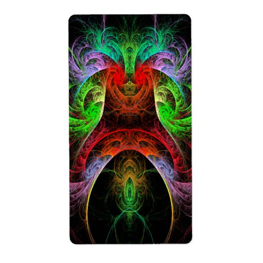 Carnaval Abstract Art Fractal Etiket (Voorkant)