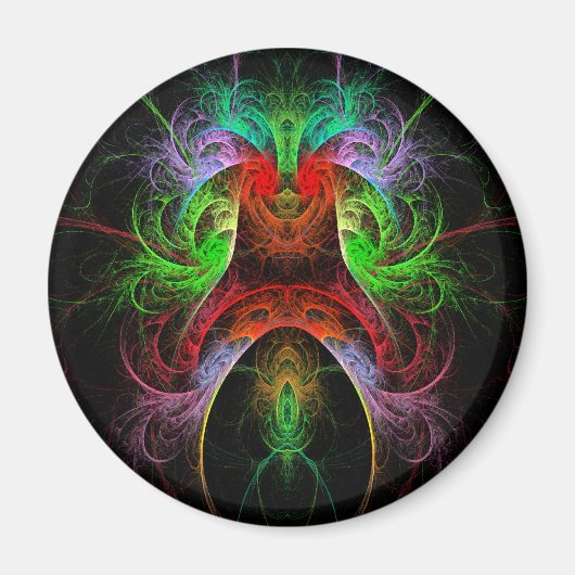 Carnaval Abstrait Art Round Magnet (Devant)